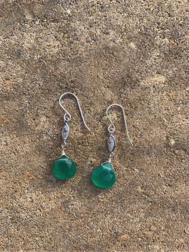 Green Onyx Sparkly Dangles