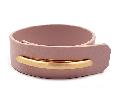 Gold Bar Leather Wrap Bracelet