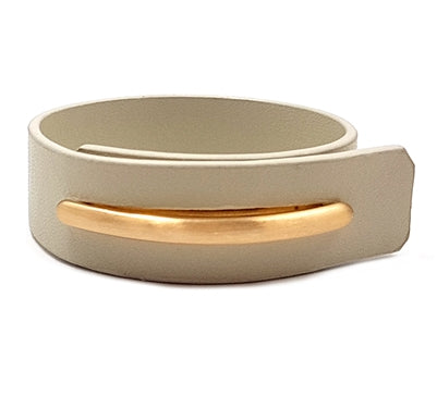 Gold Bar Leather Wrap Bracelet