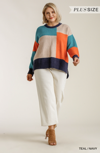 Color Block Sweater Blouse