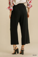 Load image into Gallery viewer, Linen Blend Drawstring Wide Leg Crops