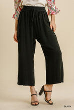 Load image into Gallery viewer, Linen Blend Drawstring Wide Leg Crops