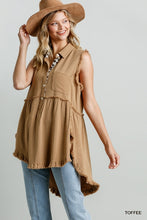 Load image into Gallery viewer, Button Front Linen Blend Tunic