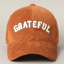 Load image into Gallery viewer, GRATEFUL Embroidered Corduroy Baseball Cap