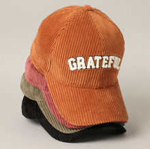 Load image into Gallery viewer, GRATEFUL Embroidered Corduroy Baseball Cap